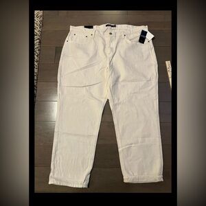Ralph Lauren Jeans Non Stretch Relaxed Taper White Size 18W New